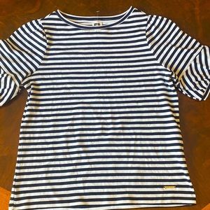Striped shirt with puff sleeves